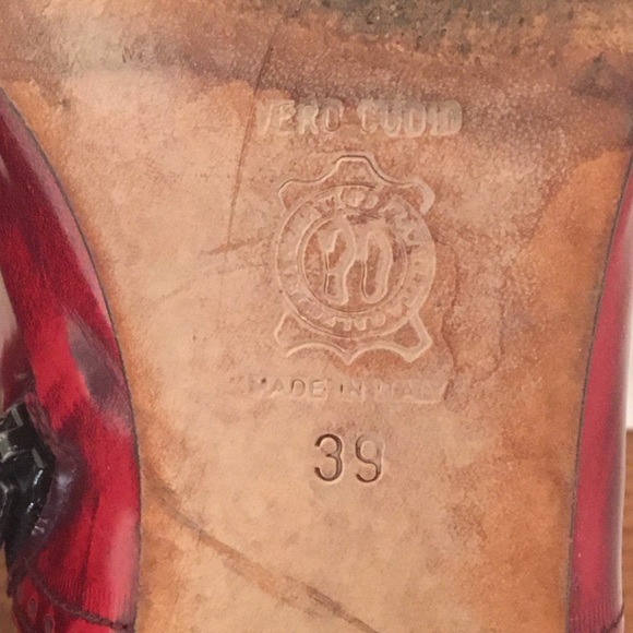 Sacco Red Patent Leather Western Ankle Boots. EU Size 39- US Size 8 1/2 to 9 - Picture 6 of 7